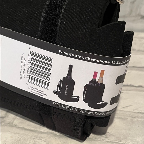 Black Drink Carrier The Stubby Strip vino neoprene - Picture 3 of 8